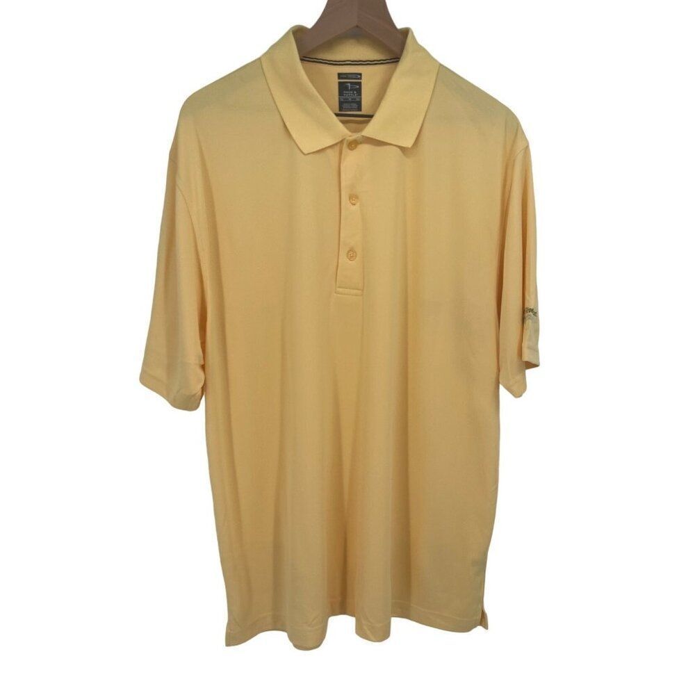 Page & Tuttle Cool Swing XL Polo Shirt Mens Yellow Pearl River Resort Logo